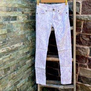 ✨MACHINE BRAND Y2K FLORAL COTTON STRETCHY SKINNY LOW RISE JEGGINGS JEANS 0